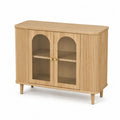 Eichenholzschrank mit Glastüren 80x35x75 cm