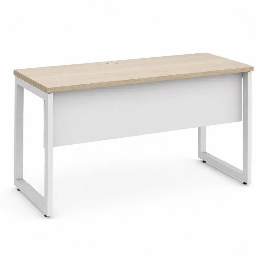 Rechteckiger Bürotisch Eichenfurnier 160cm x 80cm mit Metallgestell