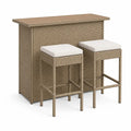 Gartenbar-Set aus Polyrattan und Stahl in Beige