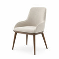 Esszimmerstuhl Stoff beige mit Massivholzbeinen