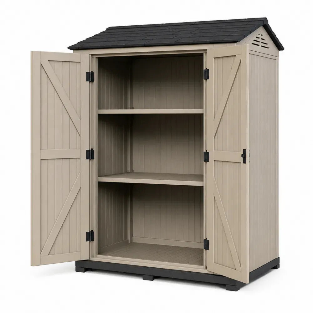 Gartenschuppen Kunststoff Beige 183x111x200cm