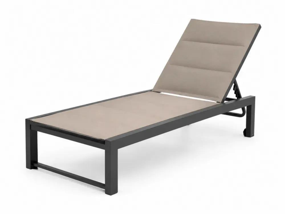 Gartenliege Aluminium Beige mit Polyestergewebe