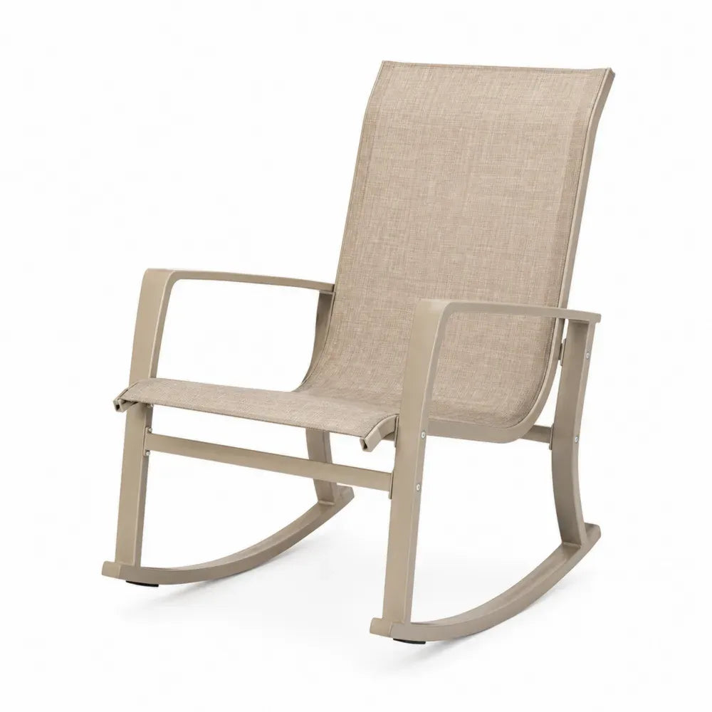 Aluminium Schaukelstuhl Textilene Taupe Beige 90cm