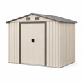Metall Gartenschuppen verzinkter Stahl Beige 213x127x185 cm