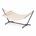 Hängematte mit Stahlgestell Beige Baumwollstoff 200x150cm