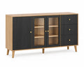 Holzschrank mit Hartglastüren 120x40x80cm