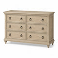 Kommode mit 6 Schubladen aus Eichenholz in Beige 140 cm